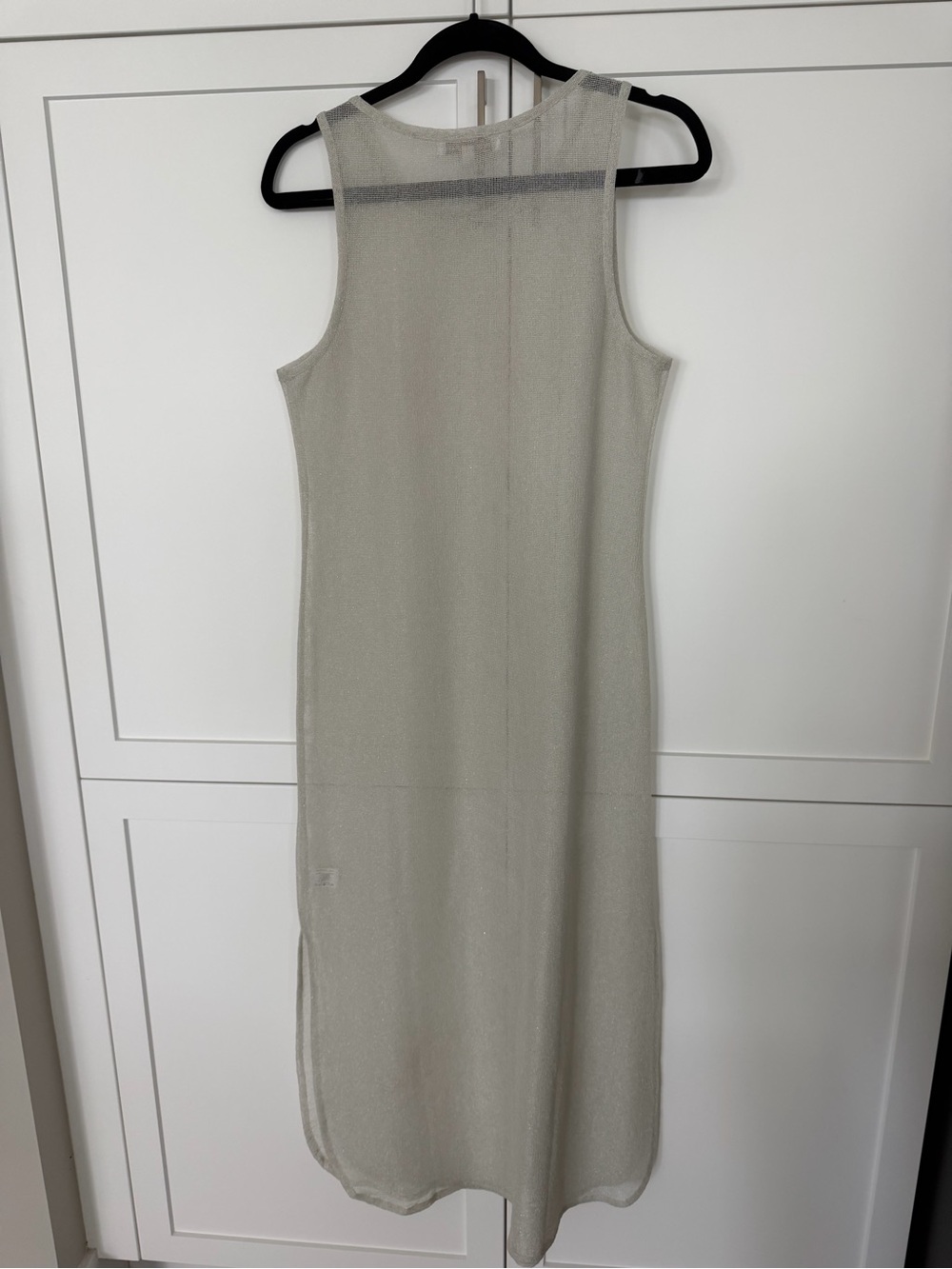 America & Beyond Light whitish Gray Sleeveless Knit Beach 🏖️ coverup size XS - Picture 5 of 12